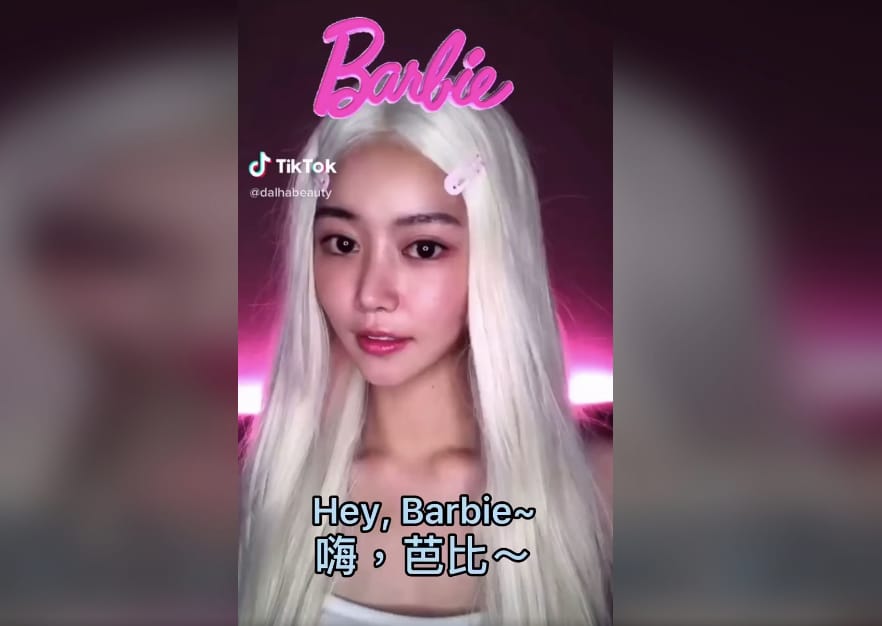 TikTok芭比挑戰。 圖：擷取自TikTok臉書