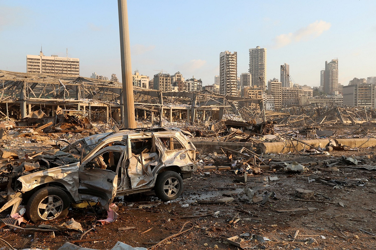 黎巴嫩首都貝魯特港口地區8月4日發生嚴重爆炸意外，造成死傷慘重，現場成為廢墟。 圖：達志影像/路透社資料照片
