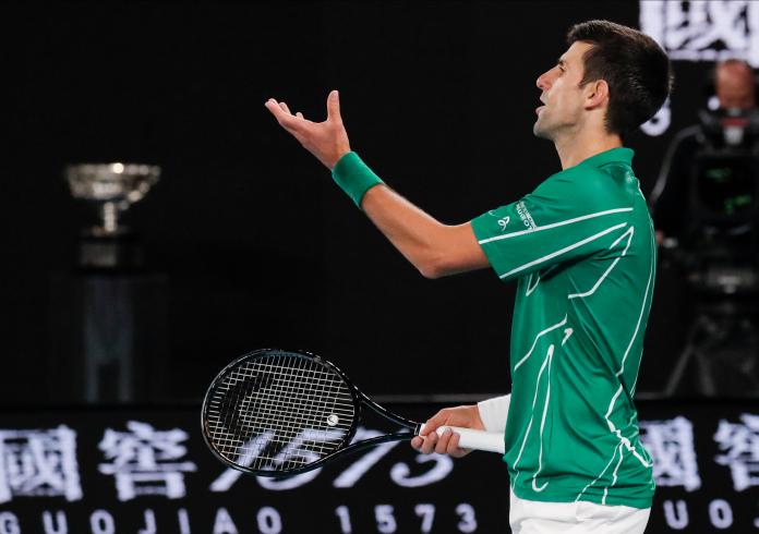 Novak Djokovic被判失格。 圖／美聯社／達志影像