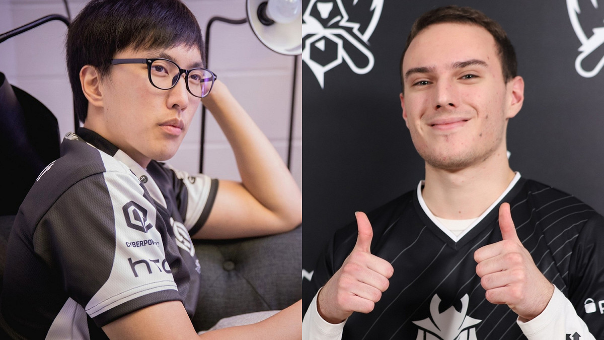 Team SoloMid、G2 Esports各自拿下所屬賽區冠軍，兩支冠軍隊當中的ADC選手Doublelift、Perkz都將個人聯賽冠軍推至八座 圖：翻攝自lol esports flickr、蔡幸秀攝／新頭殼合成圖