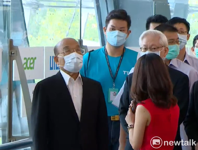 行政院長蘇貞昌今（8）天參訪TTA台灣科技新創基地。 圖：謝莉慧/攝