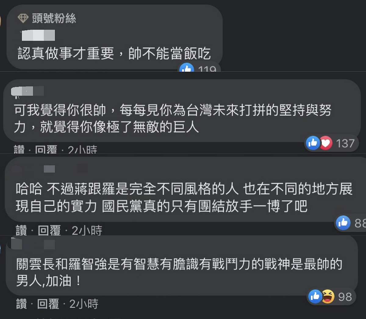 網友在羅智強貼文下留言。 圖：截取自羅智強個人臉書
