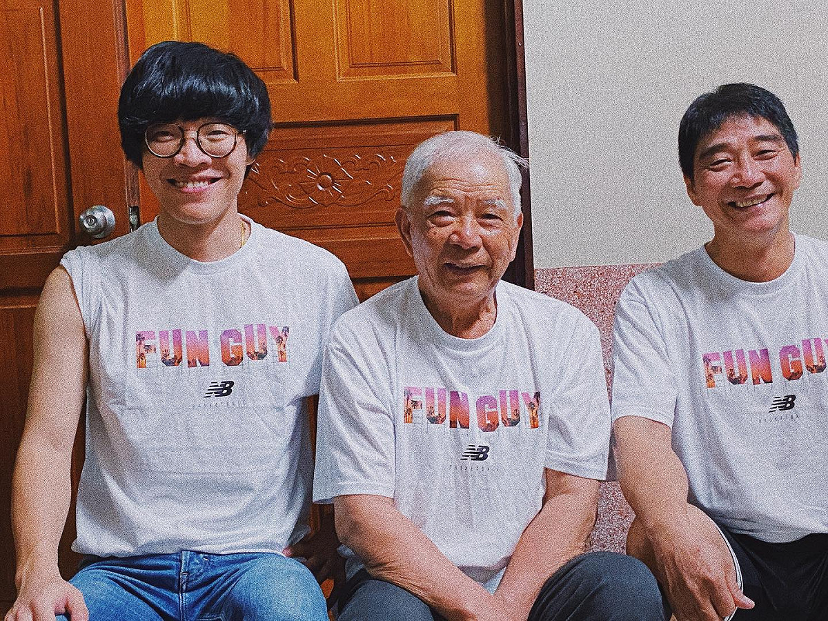 盧廣仲(圖左)驚傳被黑道討債，人在台南的盧爺爺(圖中)親自反駁，意外讓優渥家世曝光。 圖：翻攝自盧廣仲臉書