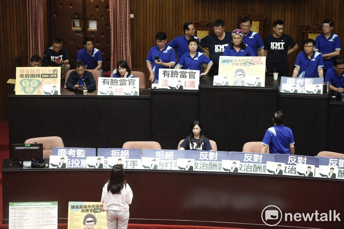國民黨6月底抗議監院人事案佔領議場。 圖：張良一 / 攝（資料照）