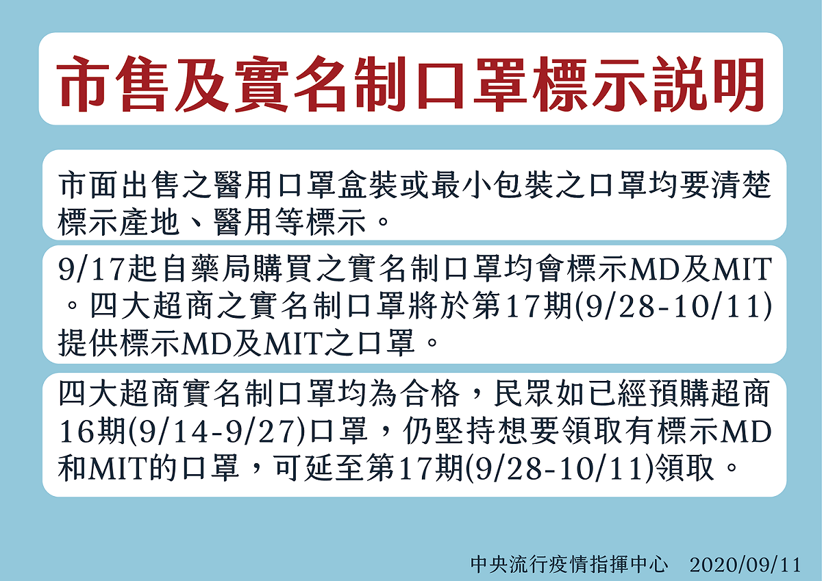 中央流行疫情指揮中心部長陳時中，今針對實名制雙鋼印口罩上市日期做一說明。