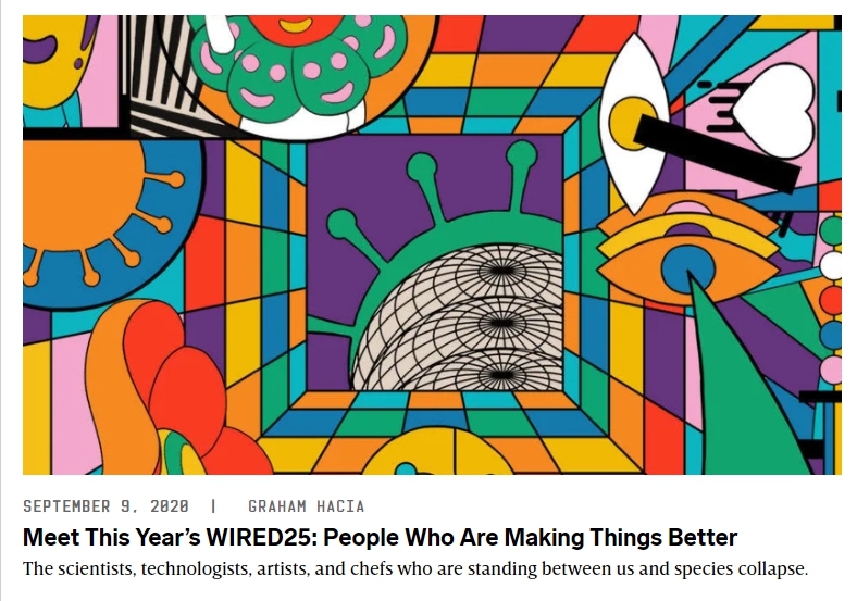 美國知名雜誌《連線》（ WIRED ）近日選出25組 2020 年度人物。 圖：翻攝自 WIRED 官網
