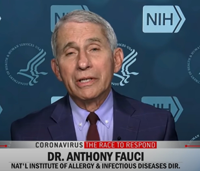 美國政府首席傳染病專家佛奇（Anthony Fauci） 圖：翻攝自 Youtube