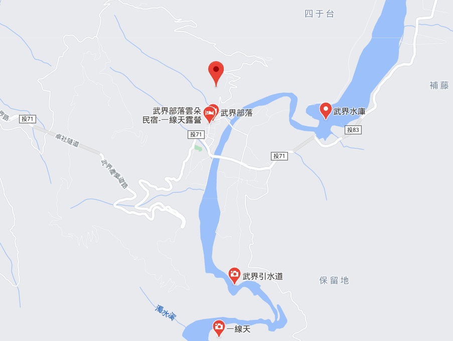 兩家4人到栗栖溪溪邊野營驚傳遭暴漲溪水沖走。 圖/google map