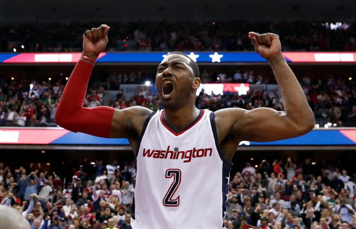 巫師主控John Wall。 圖／美聯社／達志影像