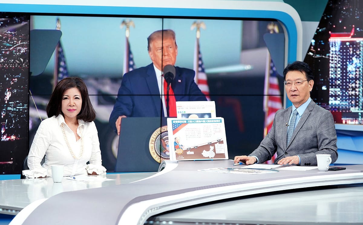 川普不顧美西大火，政治評論家陳文茜對此表示，川普是因為怕選不上，曾做過的違法事情太多，恐怕自己成為階下囚。 圖 : TVBS《少康戰情室》/ 提供
