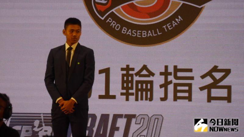中職選秀榜眼林子豪。 圖／吳政紘攝