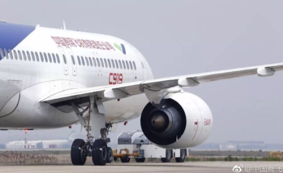 中國國產客機C919。 圖 : 翻攝自環球網