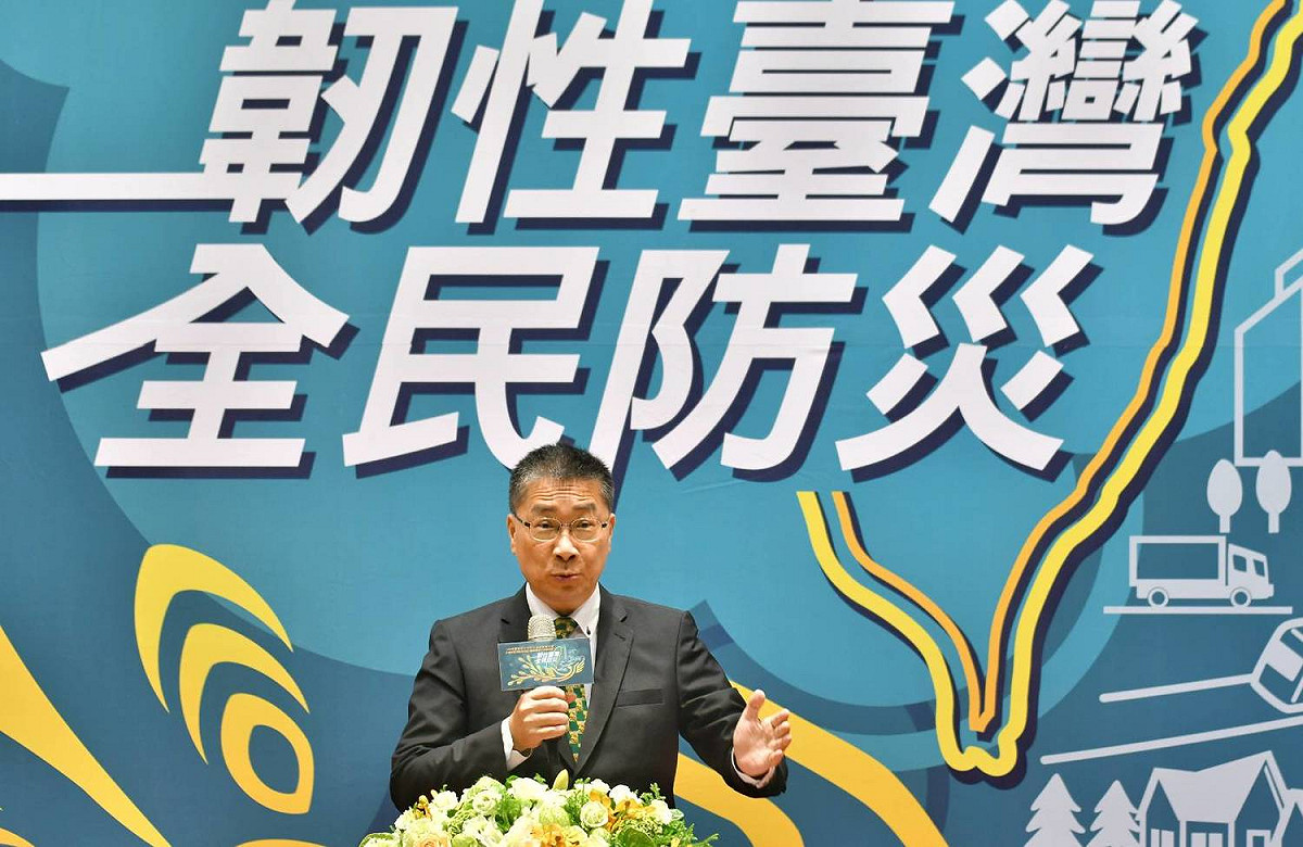 內政部長徐國勇今（16）天於921防災週啟動儀式致詞。 圖：內政部提供