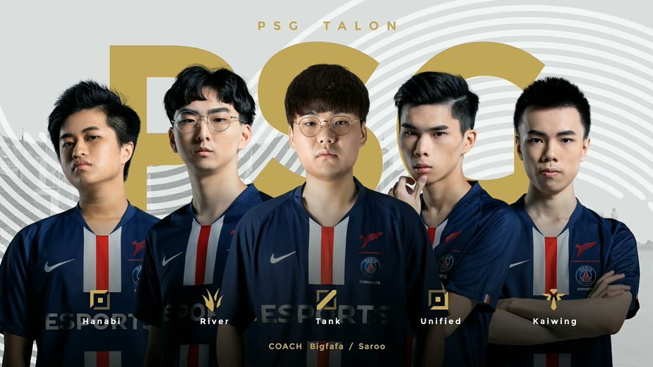 PSG中野韓援Tank（中）、River（左二）因簽證問題無法趕上入圍賽階段。 圖：翻攝自Youtube