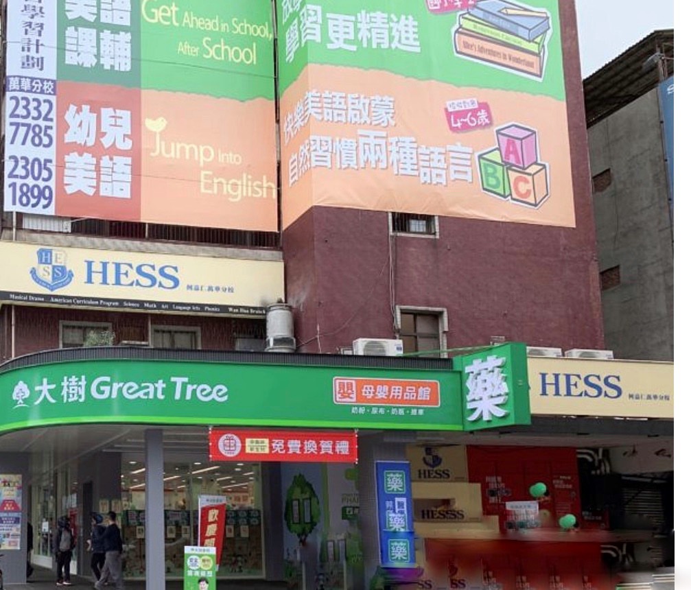 位於台北西園路的大樹連鎖藥局，涉將菲律賓製口罩混入實名制口罩當中販售 圖：取自網路