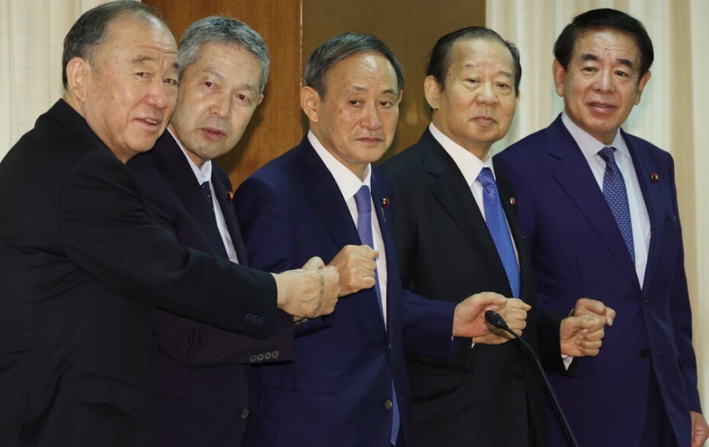 自民黨高層平均71.4歲，遭國際恥笑。 圖:截自自時事通訊社官網