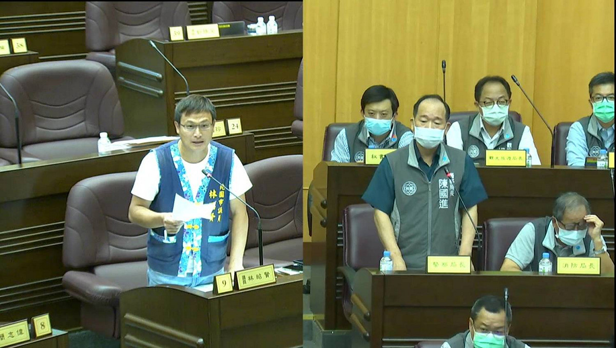 桃園市議員林昭賢要求警方針對檢舉違規開罰應建立一套SOP模式，避免民眾被冤枉。 圖：林昀真/翻攝