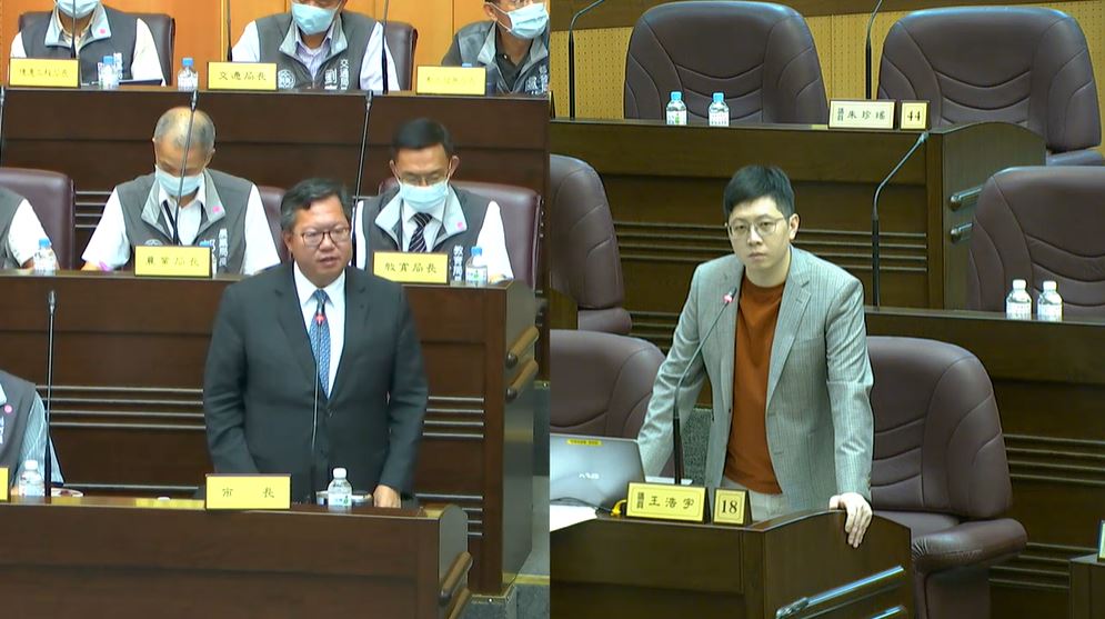 鄭文燦回覆王浩宇質詢，認為高院將殺母梁男判無罪後交付地方政府的作法並不合理。 圖：林昀真/翻攝