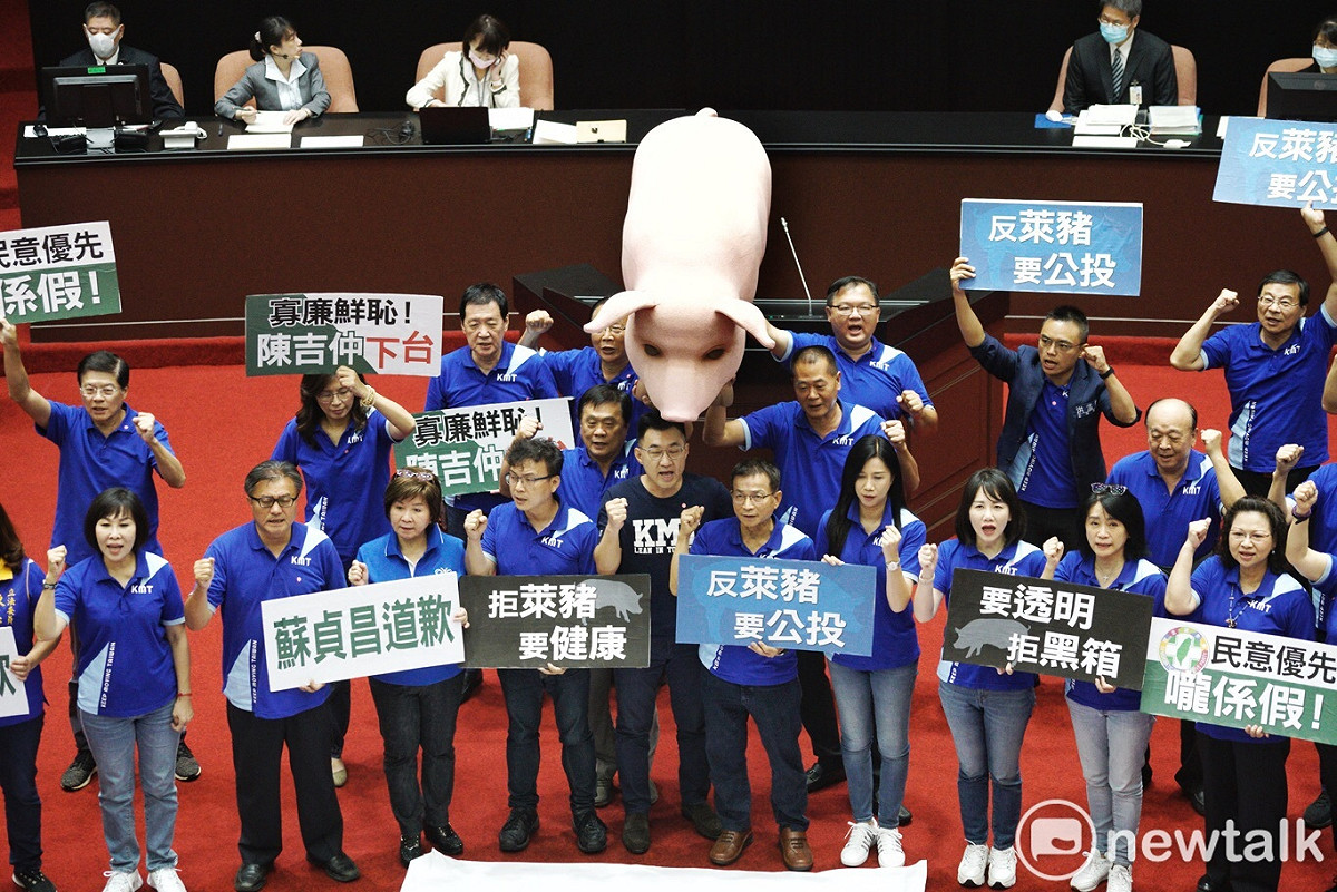 國民黨立委不滿未對放寬萊豬進口道歉，明天將5度杯葛蘇貞昌上台報告。（資料照片） 圖：張良一／攝