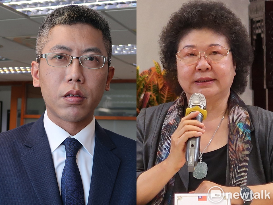 前總統府發言人丁允恭（左）與監察院長陳菊（右）。 圖：新頭殼合成照（資料照片）