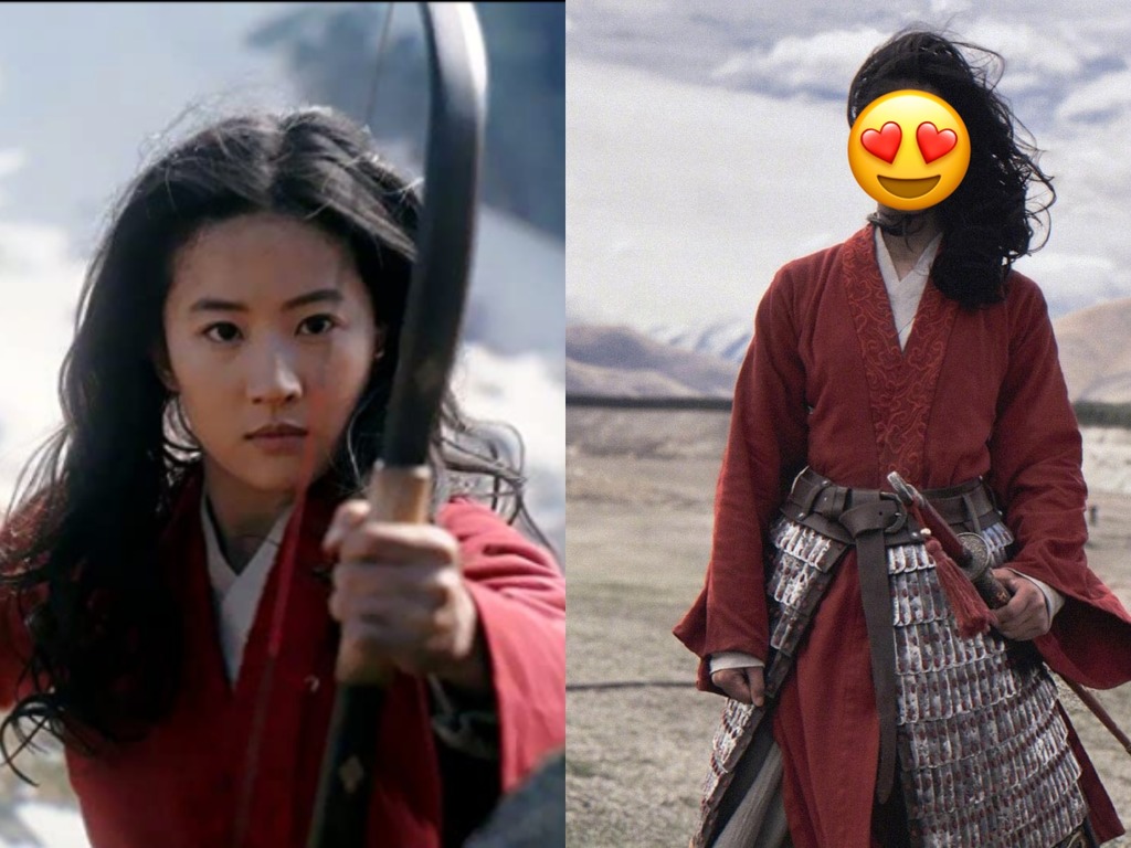中國女星劉亦菲主演的電影《花木蘭》引發熱議，而擔任她武術替身演員照意外曝光，網友紛紛大讚「超美」。 圖：翻攝自劉亦菲微博、新浪娛樂微博