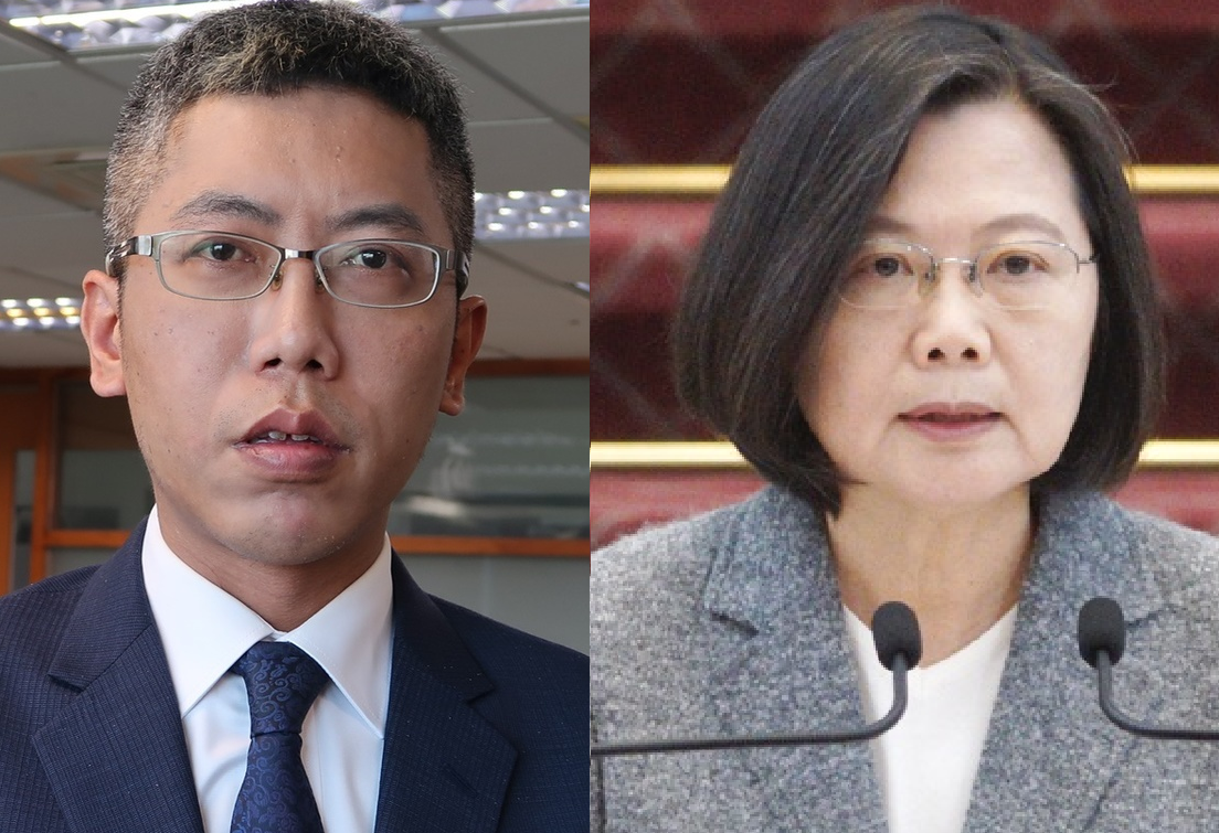 總統蔡英文（右）、總統府前發言人丁允恭（左）。 圖：新頭殼合成照