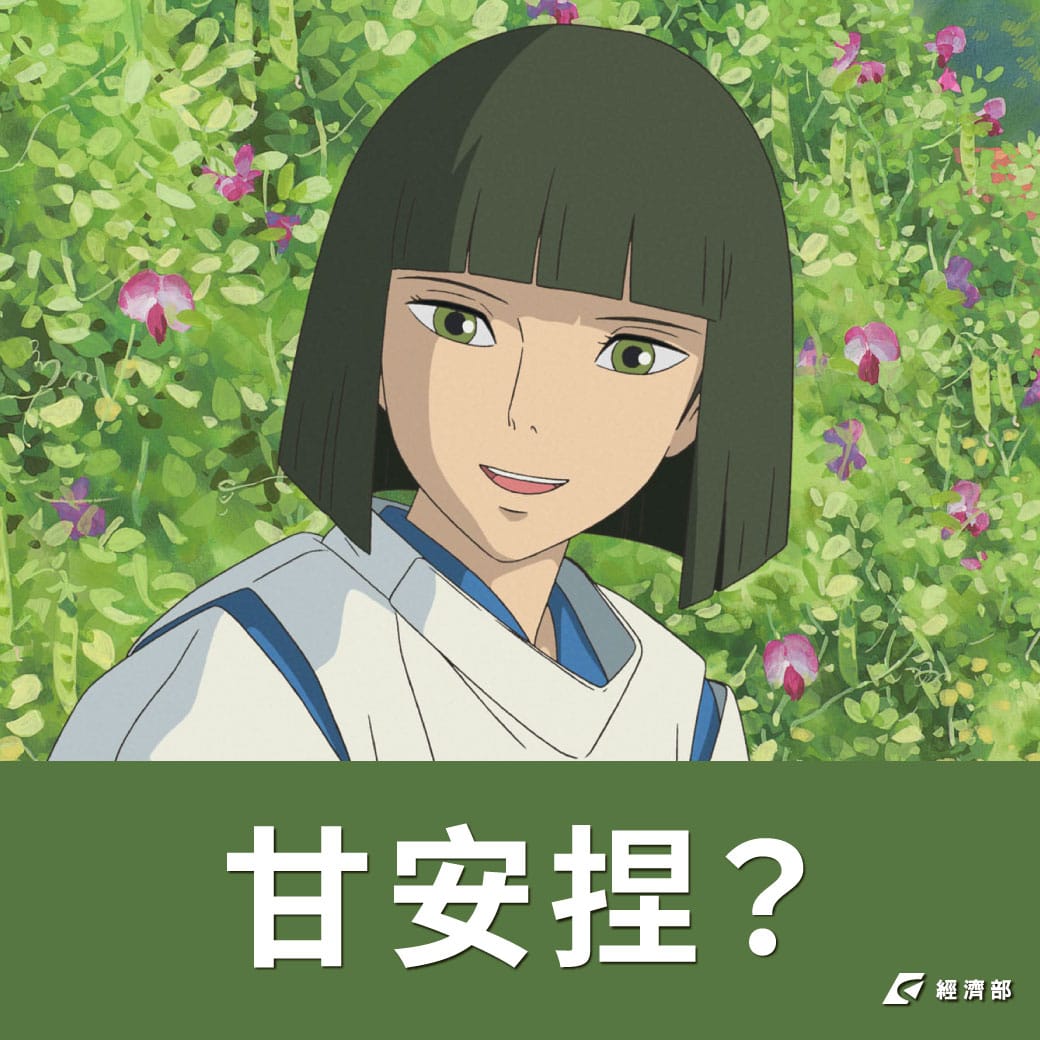 經濟部運用吉卜力作品圖片對民眾解釋雙鋼印口罩上路後的疑慮 圖：取自經濟部粉絲頁