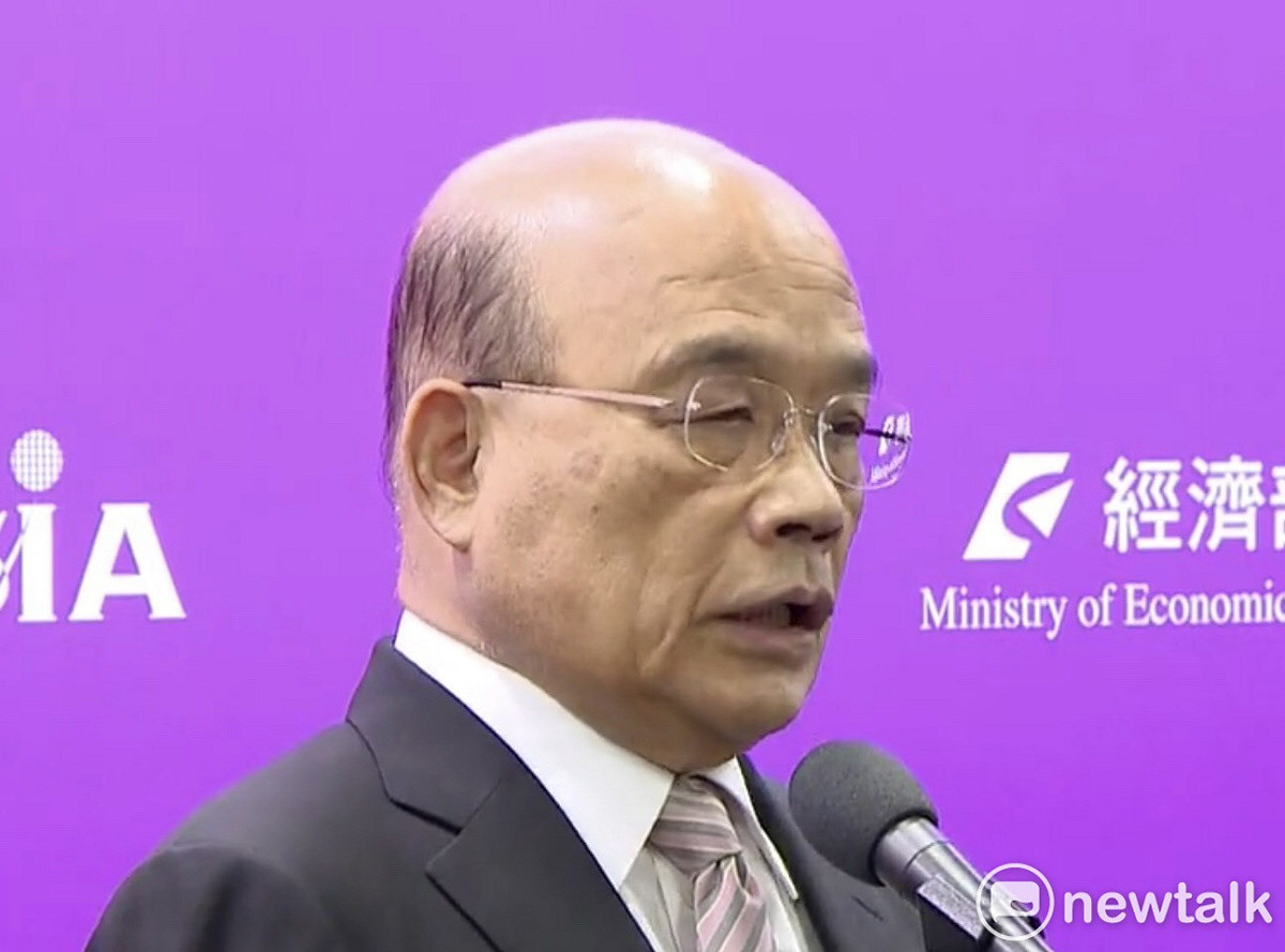 行政院長蘇貞昌23日上午出席SEMICON Taiwan 2020開幕典禮前受訪。 圖：謝莉慧/攝
