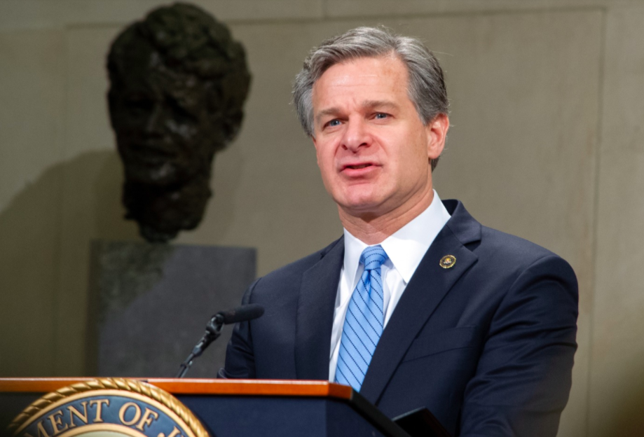 美國聯邦調查局局長克里斯多夫‧瑞伊（Christopher Wray）。 圖：翻攝自FBI官網 （資料照）