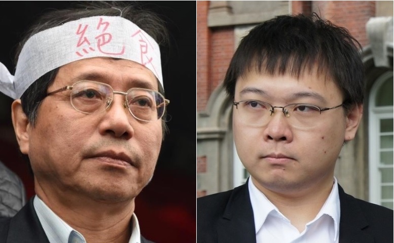 全國公務人員協會榮譽理事長李來希、挺核人士黃士修。 圖：新頭殼合成