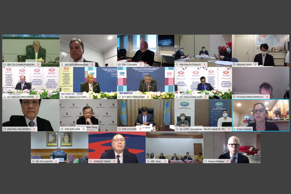 受限於疫情因素，本次APEC會議首度以視訊方式舉行。 圖：取自／APEC網站