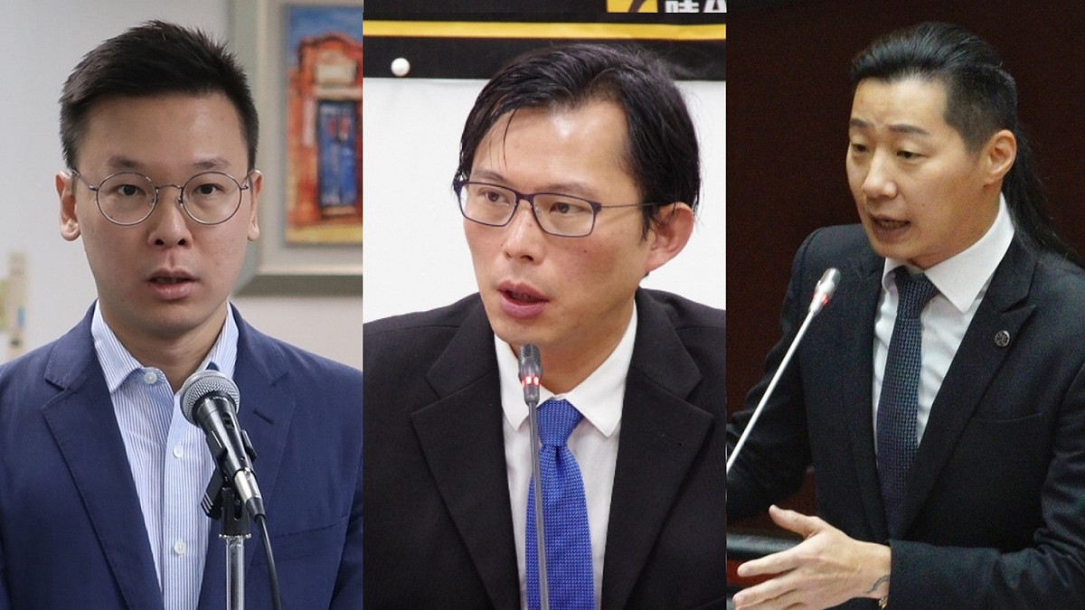 由左至右為林飛帆、黃國昌、林昶佐，三人都遭到蔡正元點名。 圖：新頭殼/合成