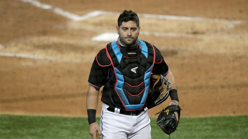 馬林魚捕手Francisco Cervelli。 圖／美聯社／達志影像