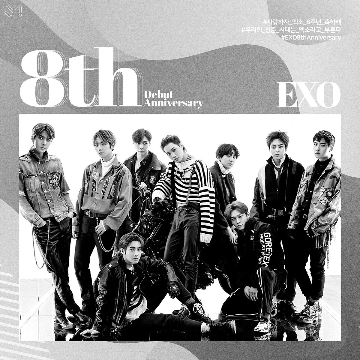 官方的EXO完全體目前還是9人體制。 圖：翻攝自EXO微博