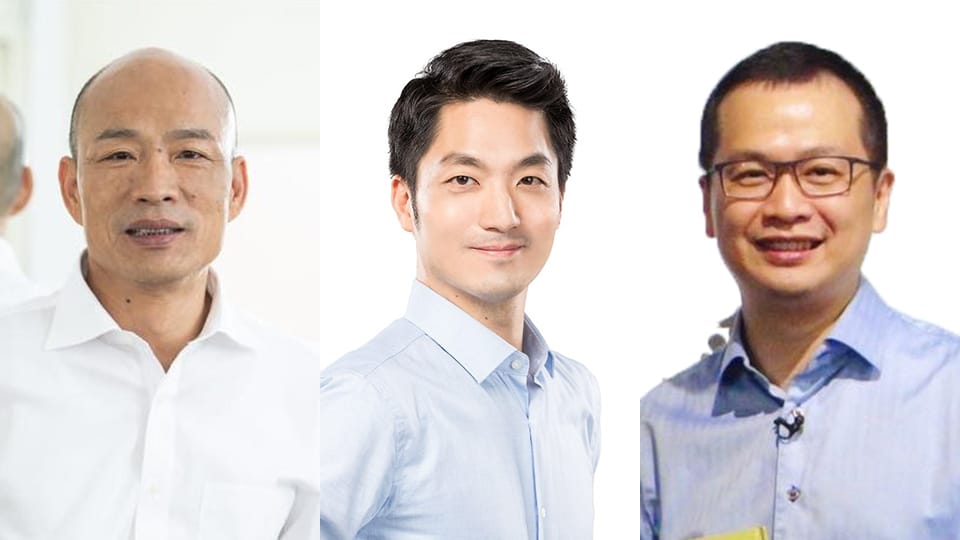 前高雄市長韓國瑜（左）、立法委員蔣萬安（中）、台北市議員羅智強（右）都被外界認為有意角逐2022台北市長。 圖：韓國瑜臉書、蔣萬安臉書、羅智強臉書（新頭殼合成）