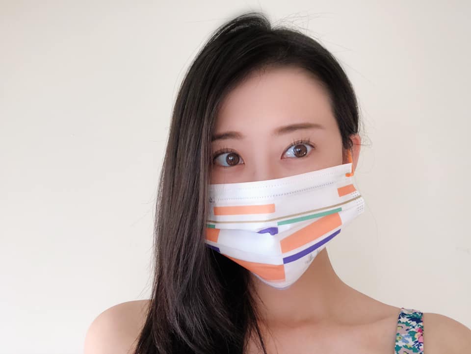 林京玲的原味國慶口罩，引發網友議論。 圖：林京玲/提供