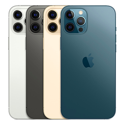 iPhone 12 Pro系列含太平洋藍、石墨、銀、金等4種顏色。 圖：翻攝自Apple