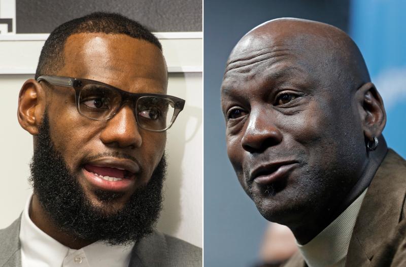 LeBron James對決Michael Jordan。 圖／美聯社／達志影像