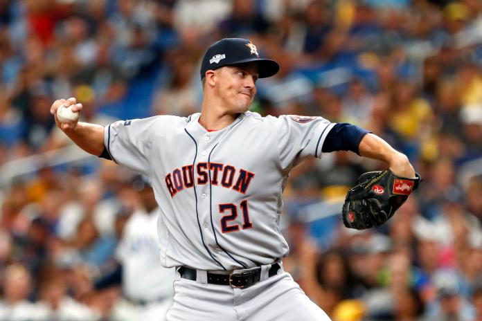 太空人賽揚強投 Zack Greinke。 圖／美聯社／達志影像