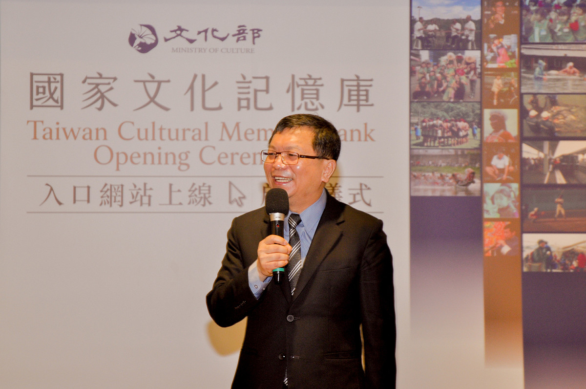 文化部李連權次長於國家文化記憶庫入口網站上線啟動儀式致詞。 圖：文化部/提供