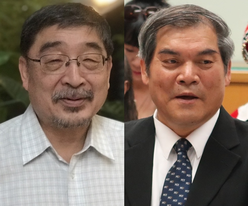 喜樂島新黨主席施正鋒(左)、喜樂島聯盟前主席羅仁貴(右) 圖：新頭殼合成
