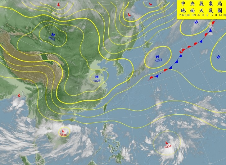 受東北風影響，迎風面基隆、宜蘭近日雨勢較大。 圖：中央氣象局/提供