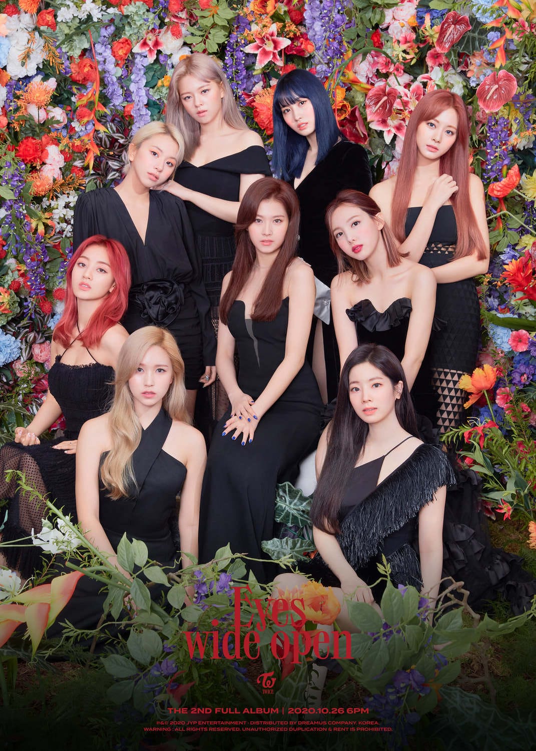 TWICE將以正規2輯《Eyes wide open》回歸，主打歌是《I CAN'T STOP ME》。 圖：翻攝自TWICE臉書