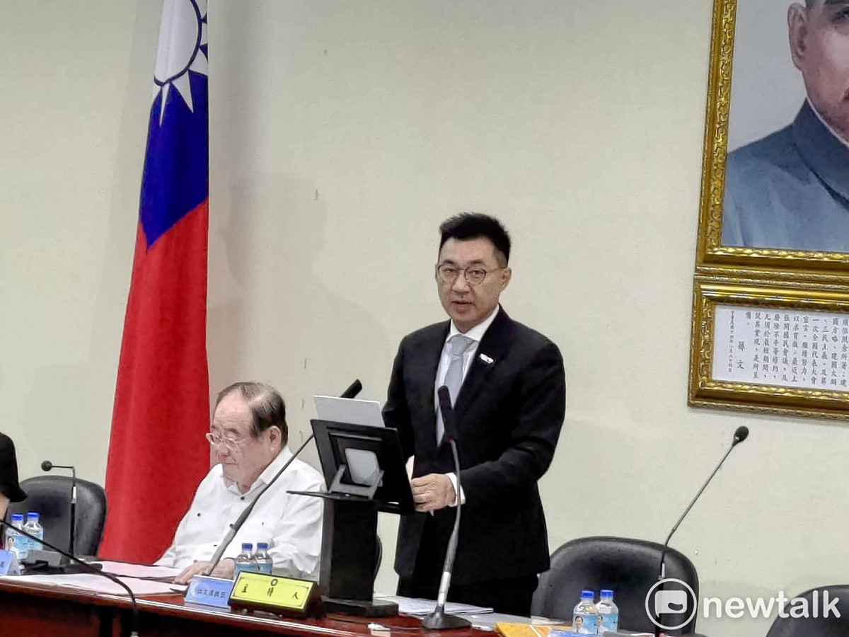 國民黨主席江啟臣主持國民黨中常會。 圖：黃建豪/攝