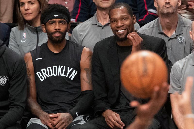 Kyrie Irving(左)、Kevin Durant。 圖：美聯社／達志影像