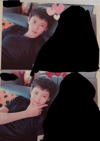 爆料者自稱是燦烈前女友，還貼出照片證明。 圖：翻攝自PANN