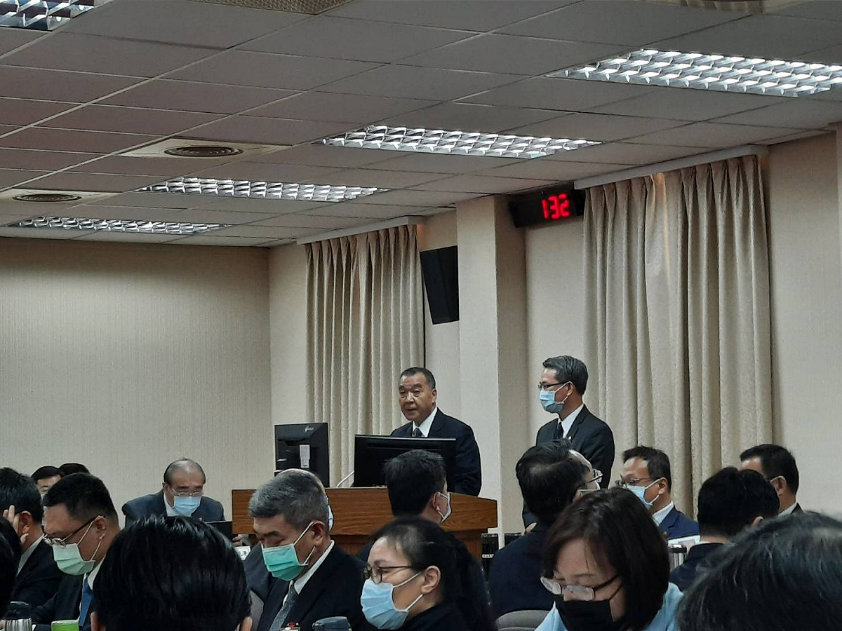國安局局長邱國正今天赴立院備詢。 圖:陳佩君/攝