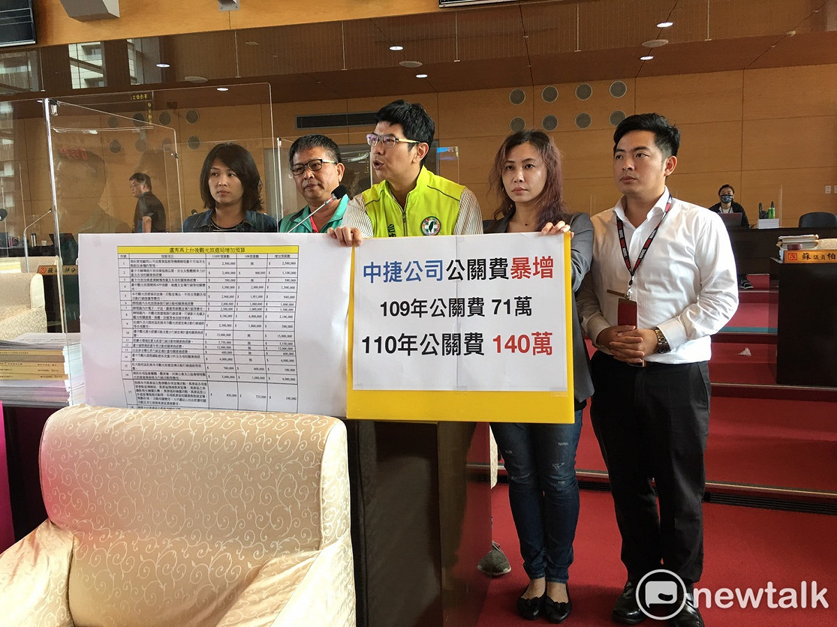 台中市議員周永鴻質疑中捷公關費翻倍，運量能翻倍？ 圖：唐復年/攝