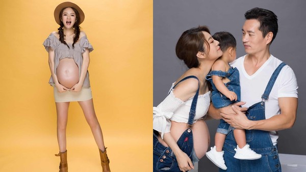 安以軒貼出的孕婦寫真。 圖：翻攝自安以軒臉書