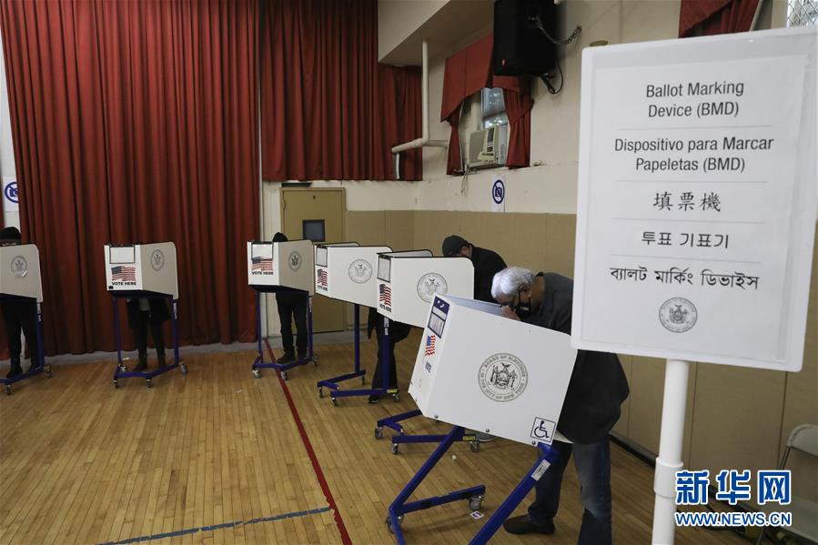 美國總統大選，紐約民眾踴躍參加提前投票。 圖：翻攝自新華網